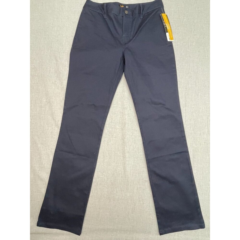 Lee Uniforms Women's Navy Original Straight Fit Stretch Comfort Leg Pant Size 9